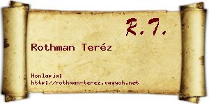 Rothman Teréz névjegykártya